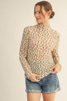 Jodifl Semi Sheer Textured Floral Top in Ivory