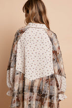 Load image into Gallery viewer, POL Floral and Plaid Print Button Down Top in Latte Multi
