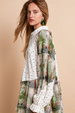 Load image into Gallery viewer, POL Floral and Plaid Print Button Down Top in Ivory Multi ON ORDER
