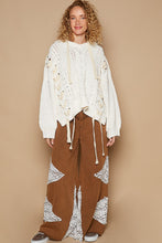 Load image into Gallery viewer, POL Solid Color Chenille Sweater with Weaved Fabric Detail in Cream ON ORDER
