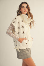 Load image into Gallery viewer, LovLov OVERSIZED Sherpa Vest with Embroidered Bows in Ivory
