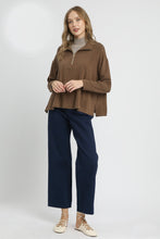Load image into Gallery viewer, Umgee Half Zip Pullover Top in Brown
