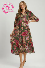 Load image into Gallery viewer, Umgee Boho Paisley Print Midi Dress in Olive
