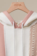 Load image into Gallery viewer, mello. Colorblock Zip-up Hoodie With Drawstring Hem in White
