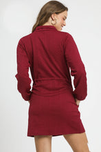 Load image into Gallery viewer, Umgee Cable Knit Mini Dress in Burgundy
