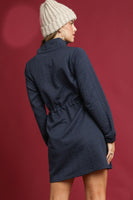 Umgee Cable Knit Mini Dress in Midnight