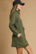 Load image into Gallery viewer, Umgee Cable Knit Mini Dress in Olive
