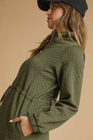 Umgee Cable Knit Mini Dress in Olive