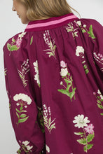 Load image into Gallery viewer, Umgee Exclusive Floral Print Top with Contrasting Stripe Trim in Plum Mix
