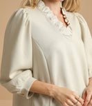 Umgee Luxeknit Solid Color Top in Ecru