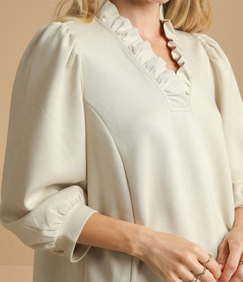 Umgee Luxeknit Solid Color Top in Ecru