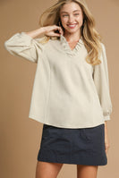 Umgee Luxeknit Solid Color Top in Ecru