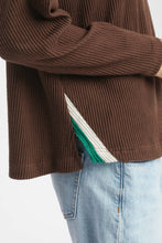 Load image into Gallery viewer, Umgee Half Zip Ribbed Knit Pullover Top in Chocolate
