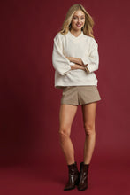 Load image into Gallery viewer, Umgee Solid Color Textured Knit Top in Ecru
