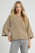 Load image into Gallery viewer, Umgee Solid Color Textured Knit Top in Taupe

