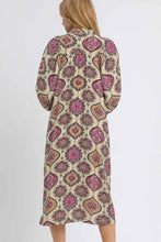 Load image into Gallery viewer, Umgee Boho Medallion Print Midi Dress in Berry Mix
