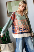 Load image into Gallery viewer, Oli &amp; Hali LOVE &amp; PEACE Patched Top in Blue
