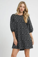Load image into Gallery viewer, Umgee Leopard Jacquard Print Mini Dress in Charcoal
