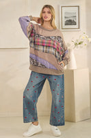 Oli & Hali Contrasting Mix N Match Top in Ash