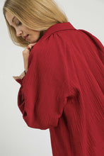 Load image into Gallery viewer, Umgee Textured Top with Contrasting Trim in Crimson
