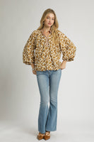 Umgee Leopard Print Boho Top in Brown