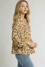 Load image into Gallery viewer, Umgee Leopard Print Boho Top in Brown
