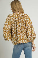 Umgee Leopard Print Boho Top in Brown