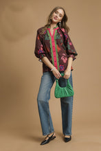 Load image into Gallery viewer, Umgee Mixed Floral Textured Top in Red Brown Mix
