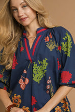 Load image into Gallery viewer, Umgee Floral Print Shift Mini Dress in Midnight Mix
