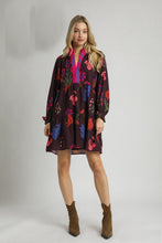Load image into Gallery viewer, Umgee Mixed Floral Print Mini Dress in Burgundy Mix
