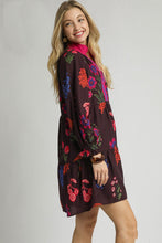 Load image into Gallery viewer, Umgee Mixed Floral Print Mini Dress in Burgundy Mix

