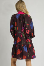 Load image into Gallery viewer, Umgee Mixed Floral Print Mini Dress in Burgundy Mix
