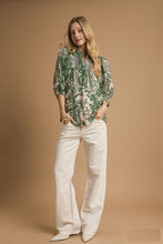 Load image into Gallery viewer, Umgee Mixed Abstract Print Top in Green Mix
