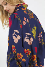 Load image into Gallery viewer, Umgee Flower Print Top with Scalloped Details in Midnight Mix
