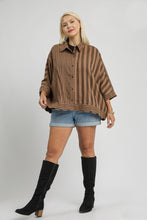 Load image into Gallery viewer, Umgee Mixed Stripe Button Down Top in Mocha
