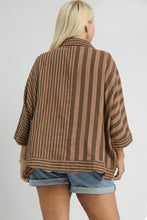 Load image into Gallery viewer, Umgee Mixed Stripe Button Down Top in Mocha
