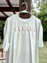 Load image into Gallery viewer, Embroidery Baseball Bows T-Shirt in Salty Gray
