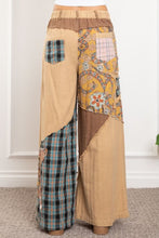 Load image into Gallery viewer, BlueVelvet Patchwork Wide Leg Pants in Khaki
