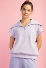 Load image into Gallery viewer, Rae Mode Scuba Quarter Zip Top in Lavender
