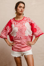 Load image into Gallery viewer, BiBi Mix N Match Top with Floral Patches in Pink Leopard
