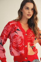 Load image into Gallery viewer, LovLov Rose Floral Cardigan in Rose Pink

