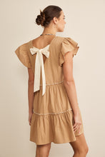 Load image into Gallery viewer, In February Solid Color Tiered Babydoll Dress in Mocha/Cream
