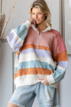 Load image into Gallery viewer, Oli &amp; Hali Color Block Pullover Top in Pink Combo
