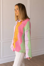 Load image into Gallery viewer, Grace+Emma Boho Bliss Rainbow Chevron Pattern Cardigan in Multi
