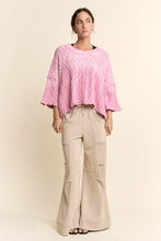 Load image into Gallery viewer, Davi &amp; Dani Cable Knit Top in Lilac
