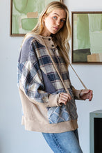 Load image into Gallery viewer, Oli &amp; Hali Mix n Match Fabric Zip Up Jacket in Blue
