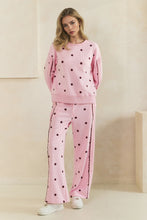 Load image into Gallery viewer, Veveret Charming Polka Dot Lounge Set in Pink/Burgundy
