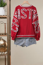 Load image into Gallery viewer, mello. Christmas Back Lettering Sweatshirt in Red
