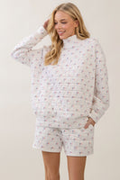 Veveret All-American Quilted Mock Neck Top in White