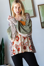 Load image into Gallery viewer, Oli &amp; Hali Mixed Print Button Front Top in Natural
